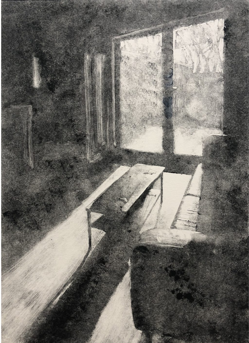 Low Winter Sun No 2, sun streaming into a room