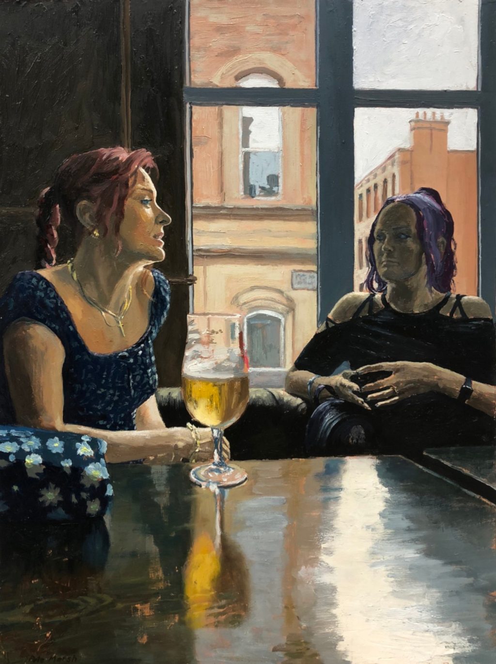 Two women in a bar in Manchester
